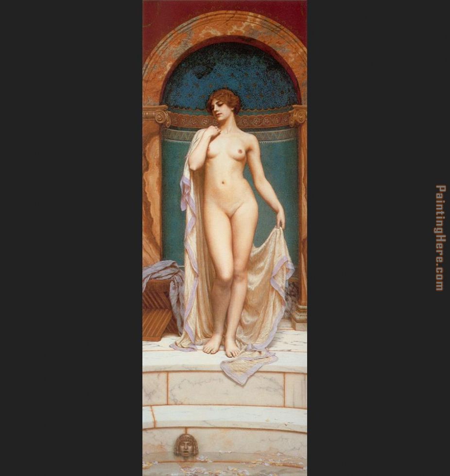Venus at the Bath painting - John William Godward Venus at the Bath art painting